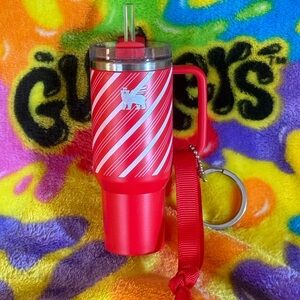 2025 Stanley Cup Ornament/Keychain: Peppermint Striped